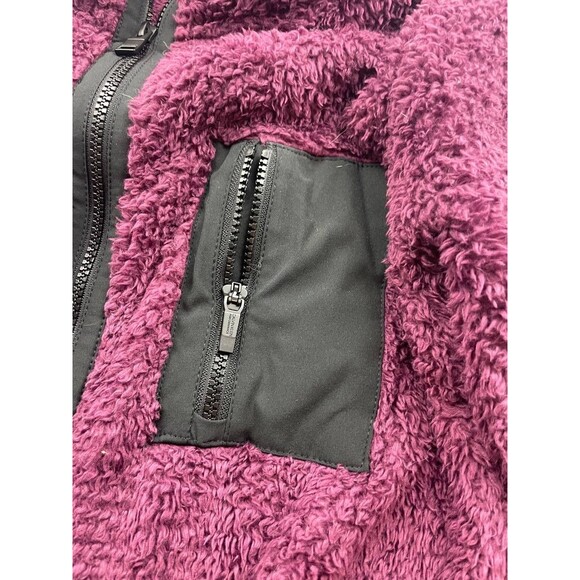 Calvin Klein Performance Womens Sherpa Jacket Medium Purple Full Zip Mock Neck - Picture 4 of 8
